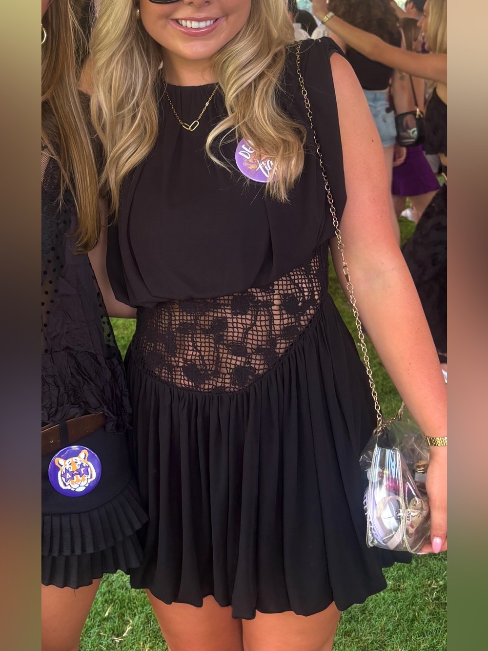 Zara Crochet Black Dress
